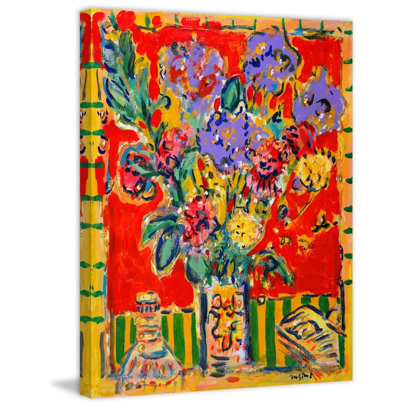 Marmont Hill - 'Irises' by Michael Woodward Painting Print on Canvas - Multi-Color