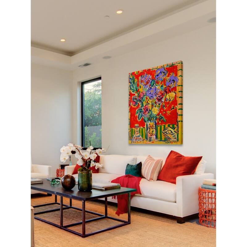 Marmont Hill - 'Irises' by Michael Woodward Painting Print on Canvas - Multi-Color