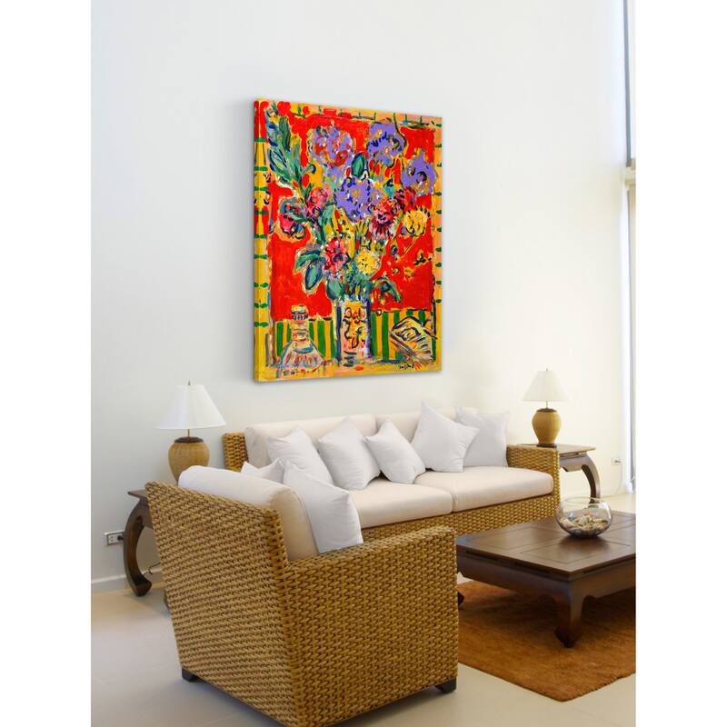 Marmont Hill - 'Irises' by Michael Woodward Painting Print on Canvas - Multi-Color