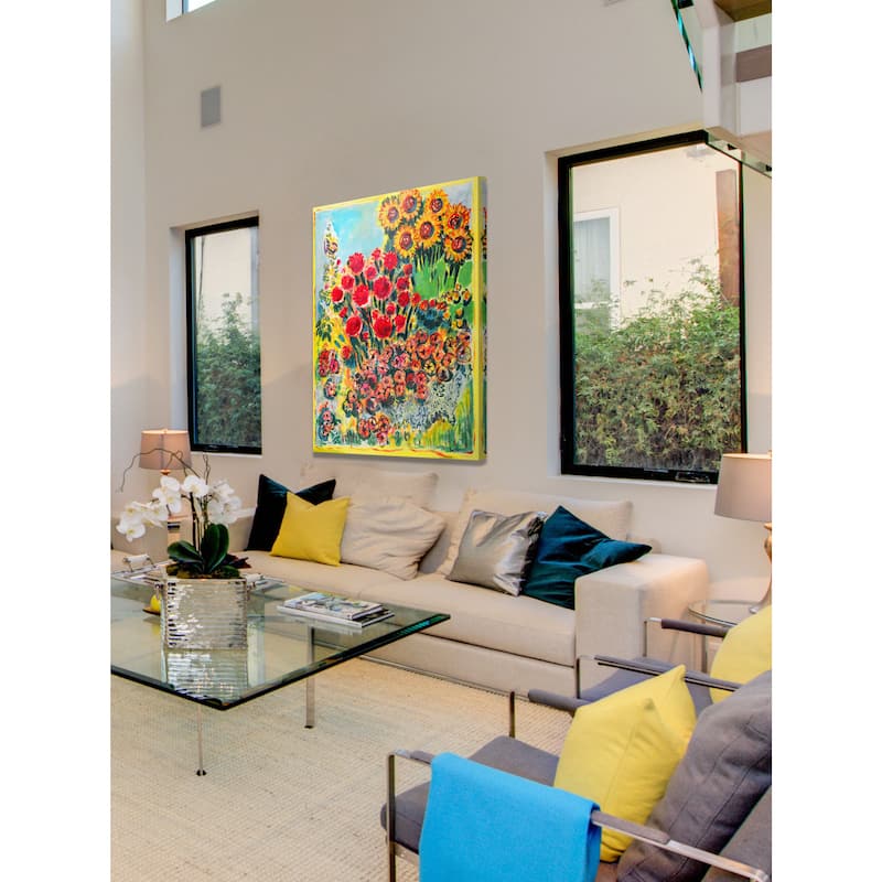 Marmont Hill - 'Summer Garden' by Michael Woodward Painting Print on Canvas - Multi-Color