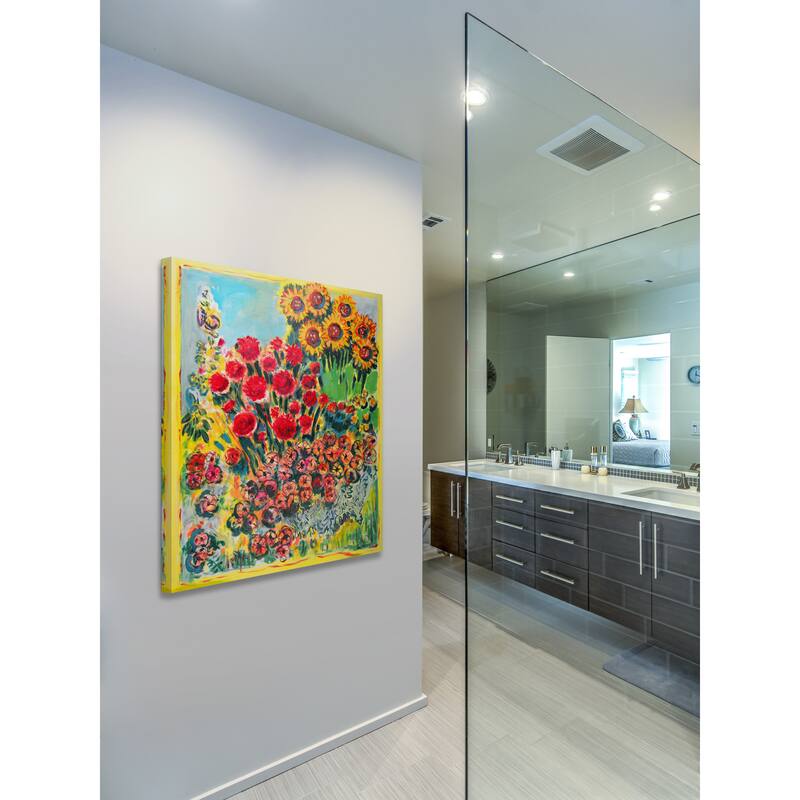 Marmont Hill - 'Summer Garden' by Michael Woodward Painting Print on Canvas - Multi-Color