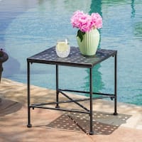 Petra Outdoor Iron End Table by Christopher Knight Home