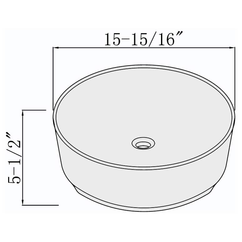 Fine Fixtures White 16-inch Round Thin Edge Vessel Sink