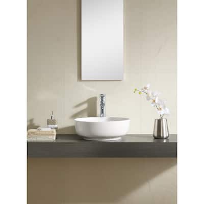 Fine Fixtures White 16-inch Round Thin Edge Vessel Sink