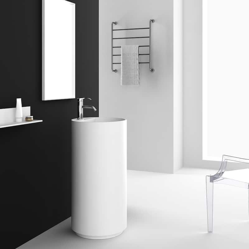 Fine Fixtures Crestview White Pedestal Sink - 17 ¾ x 35 ⅜