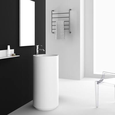 Fine Fixtures Crestview White Pedestal Sink - 17 ¾ x 35 ⅜