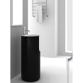 Fine Fixtures Crestview Black Pedestal Sink - 17 ¾ x 35 ⅜