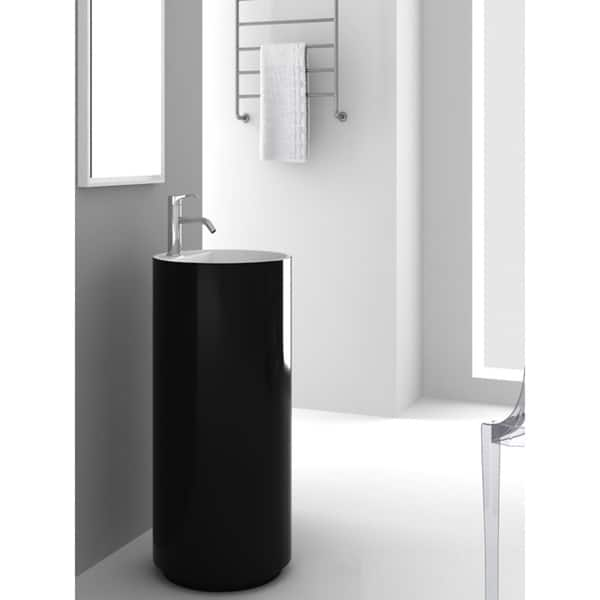 Black Metal Bathroom Under Pedestal Sink Organizer and Storage Rack