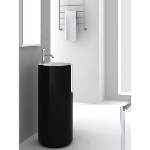 Fine Fixtures Crestview Black Pedestal Sink - 17 ¾ x 35