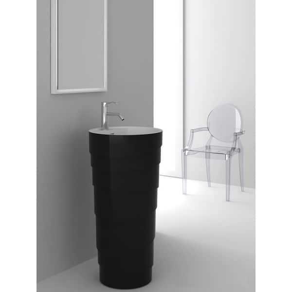 Fine Fixtures Rockview Black Pedestal Sink