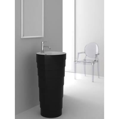 Fine Fixtures Rockview Black Pedestal Sink