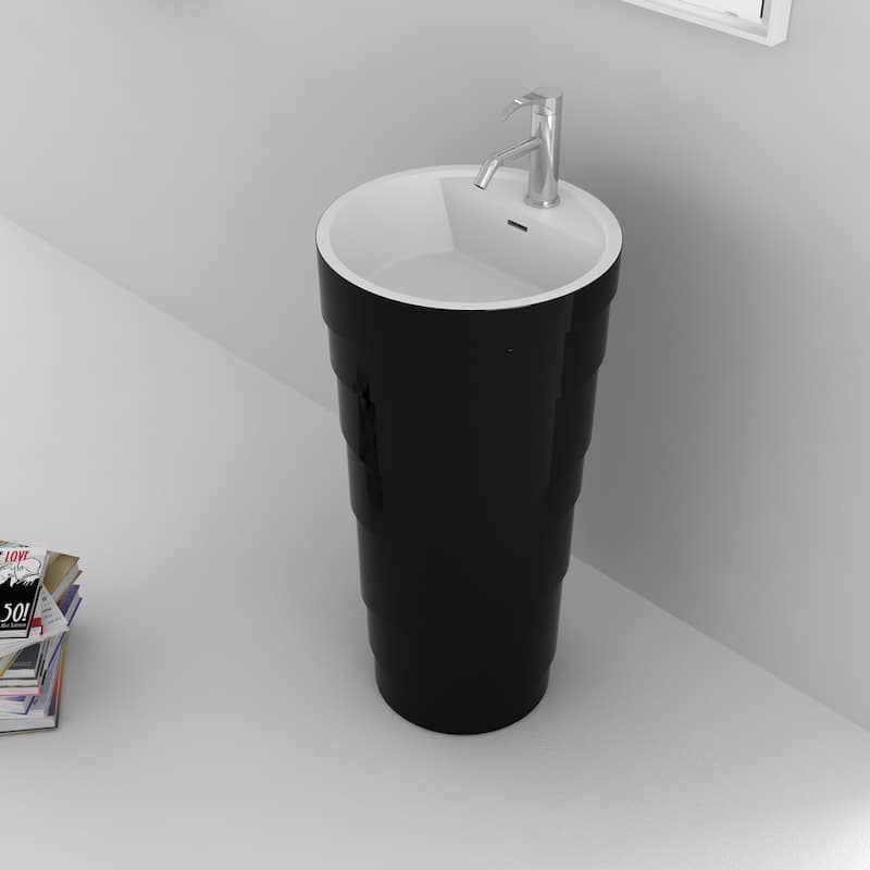 Fine Fixtures Rockview Black Pedestal Sink
