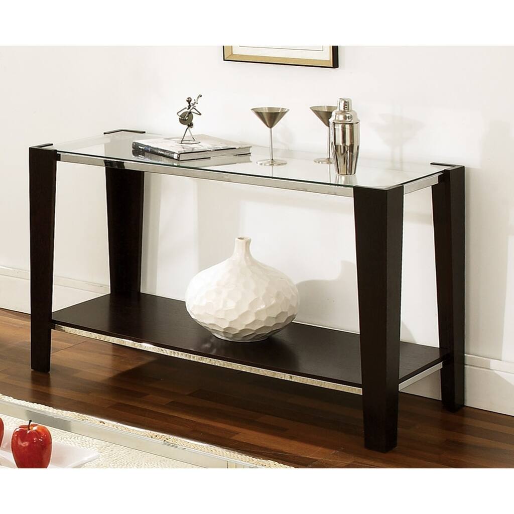 Steve Silver Lancing Glass Top Console Table