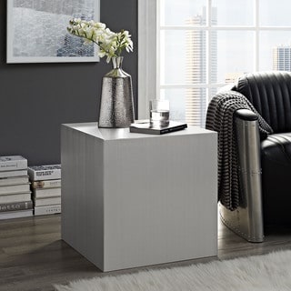 Modern Cube Stainless Steel Side Table, Silver - Bed Bath & Beyond