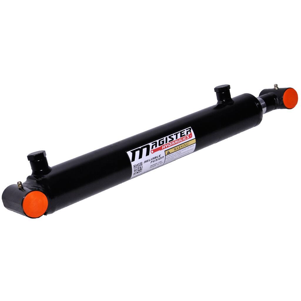 Welded Double Acting Hydraulic Cylinder Cross Tube 2.5-inch Bore 16-inch Stroke