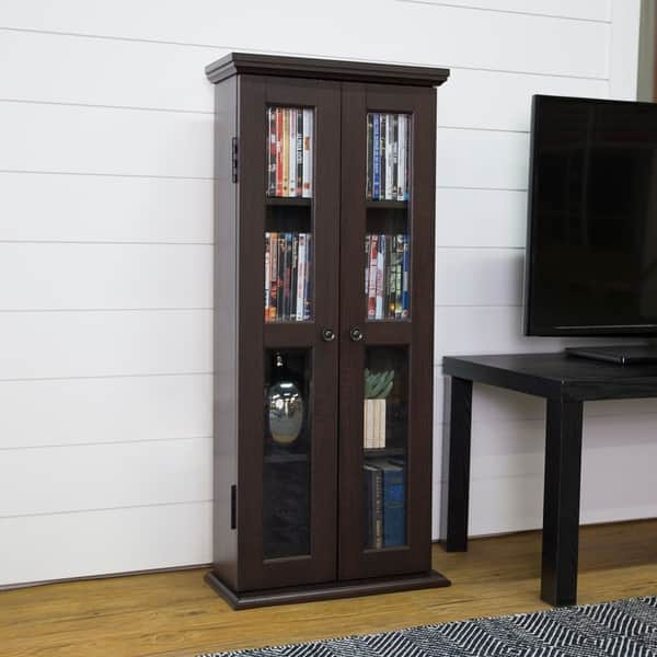 Shop 41 Tall Media Storage Cabinet Espresso 18 X 8 X 41h