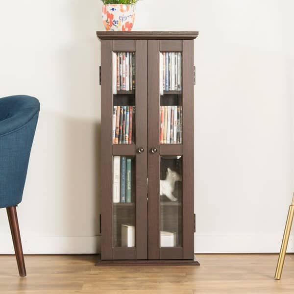 Shop 41 Tall Media Storage Cabinet Espresso 18 X 8 X 41h