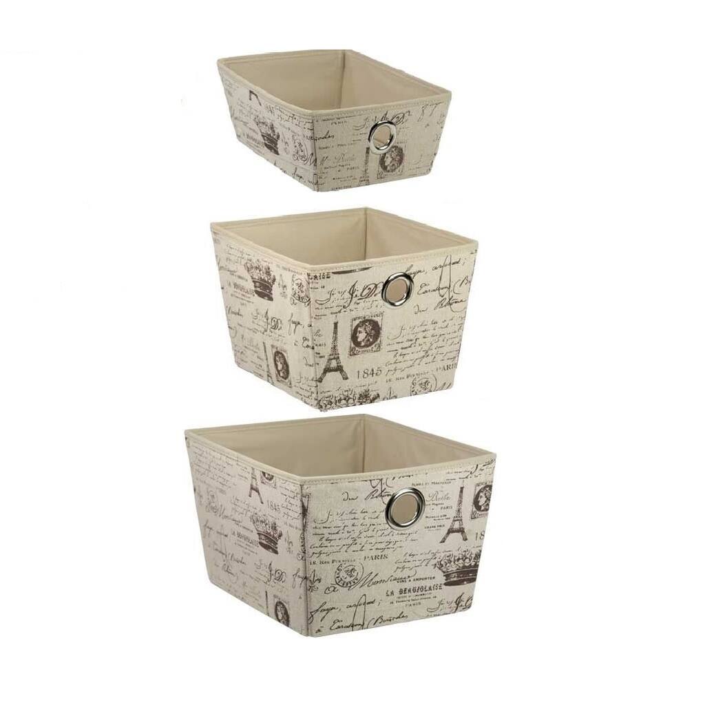 The Paris Collection By Home Basics Non-Woven 3-Piece Storage Boxes