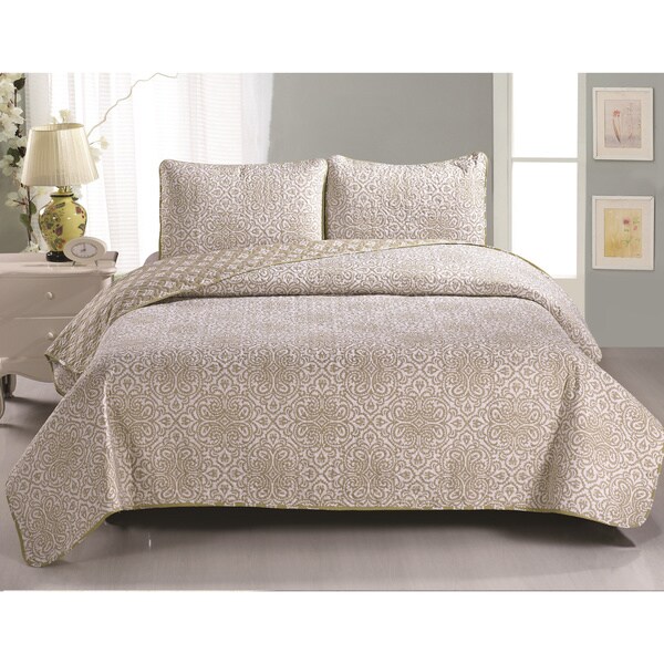 Home Fashion Designs Sibylia Collection 3-piece Printed Quilt Set with Shams