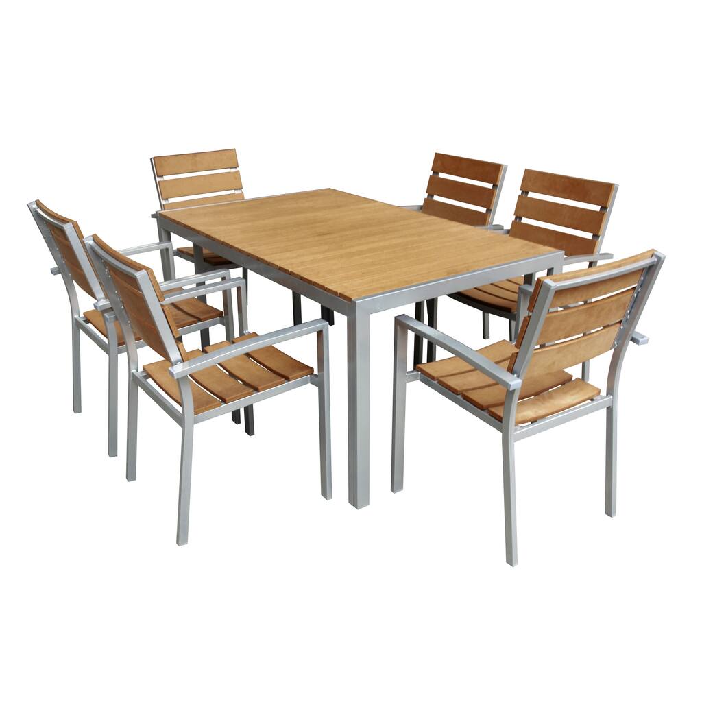 Faux Wood 7-piece Dinning Set