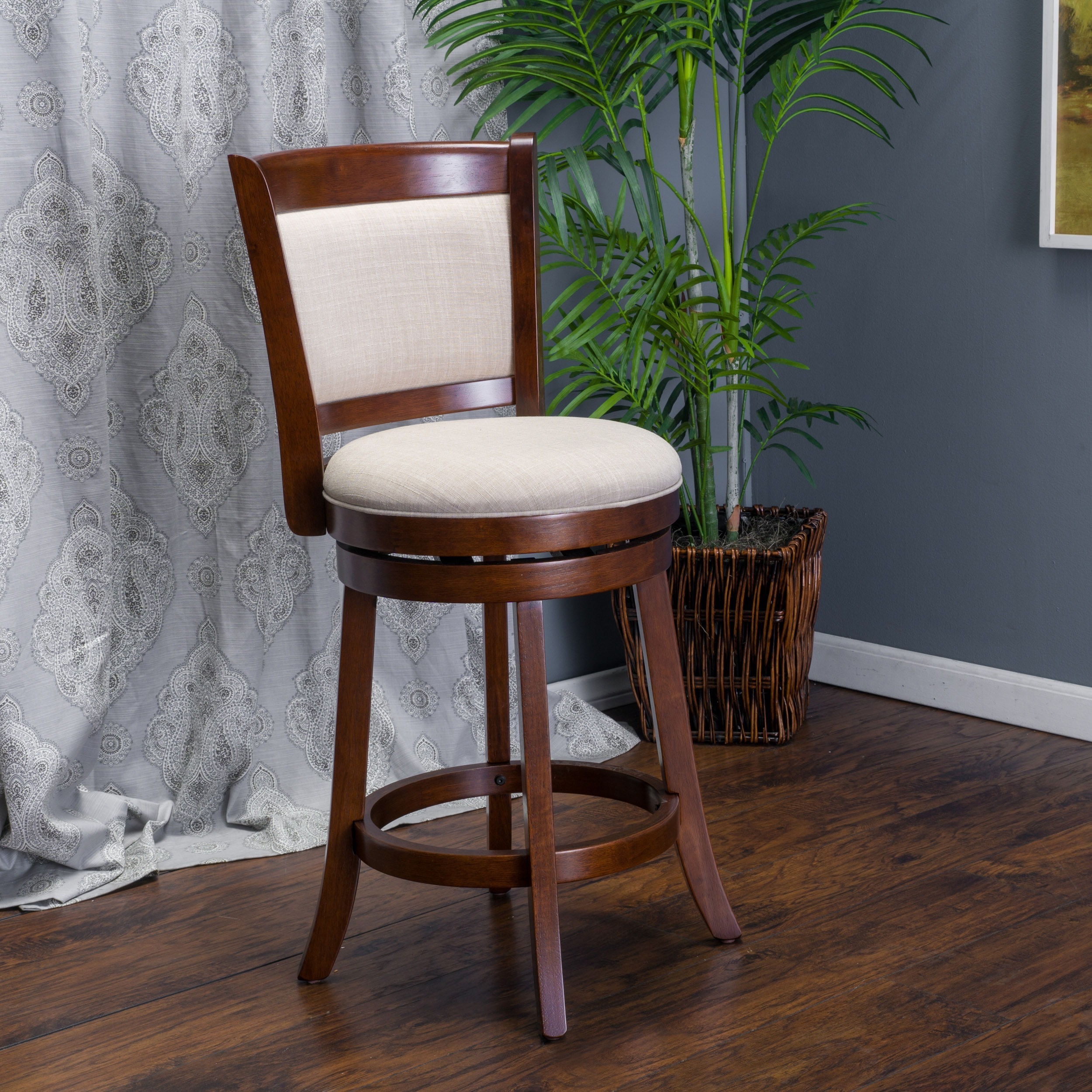 Mallik 37 Inch Fabric Swivel Backed Counter Stool By Christopher Mallik 37 Inch Fabric Swivel Backed Counter Stool By Christopher Knight Home