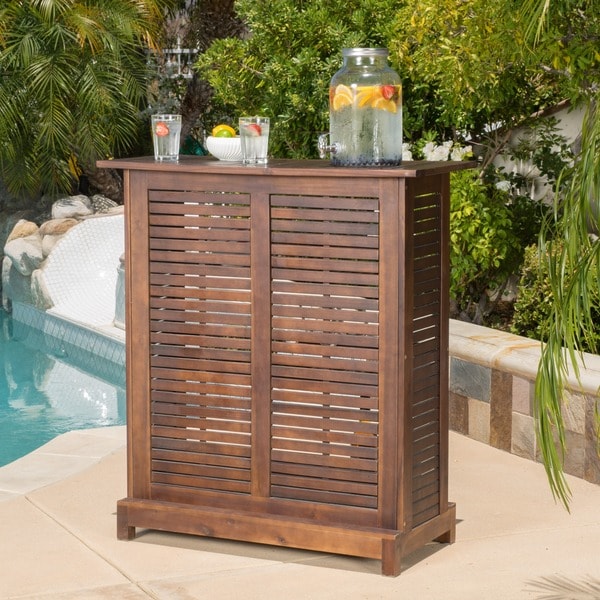 Shop Riviera Outdoor Wood Bar Table (ONLY) by Christopher Knight Home