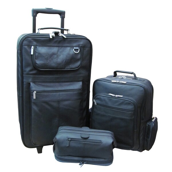 Amerileather Black 3-piece Luggage Set - Free Shipping Today ...