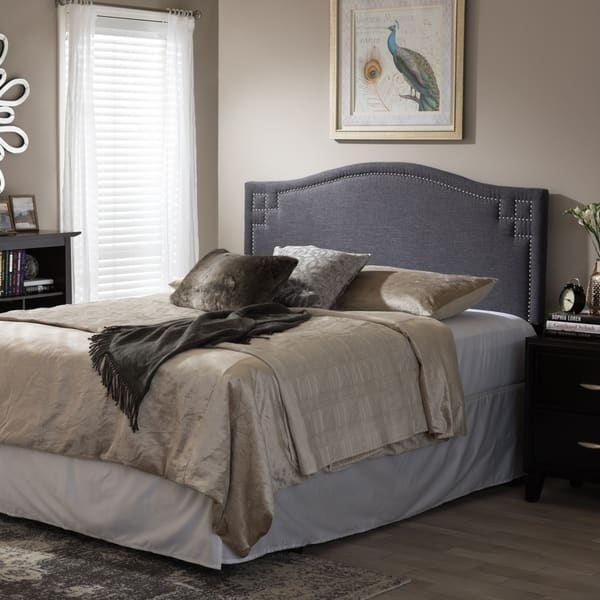 slide 2 of 4, Copper Grove Daisy Modern Dark Grey Upholstered Headboard Queen