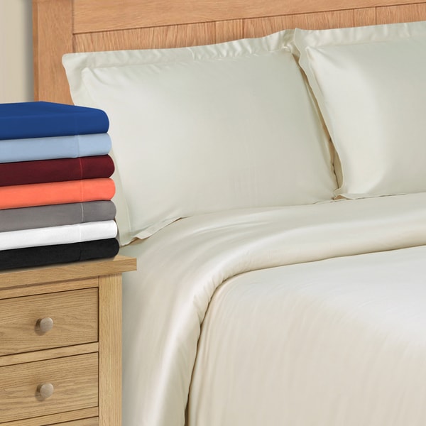 Solid Superior 300 Thread Count Full/Queen Duvet Cover Set 100% Modal from Beech White