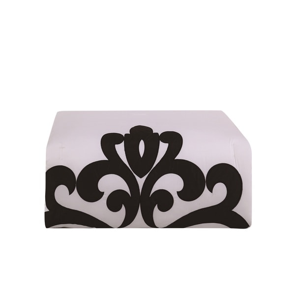 9 Piece Empress 100/% Cotton Black//White Comforter Set Queen