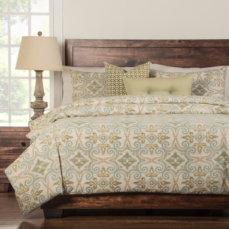 Siscovers Sumatra Citron 6-piece Linen Duvet Set with Duvet Insert - Twin