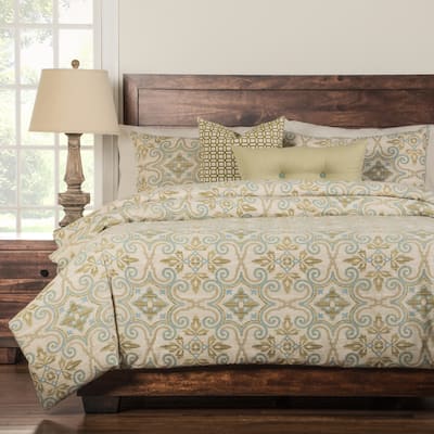 Siscovers Sumatra Citron 6-piece Linen Duvet Set with Duvet Insert