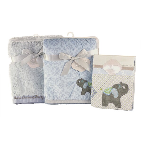 Nurture Imagination Elephant Jubilee Blanket And Sheet 3 Piece Nurture Imagination Elephant Jubilee Blanket And Sheet 3 Piece Nursery Bundle
