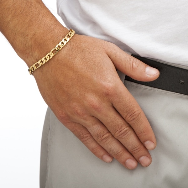 mens gold bracelets on wrist