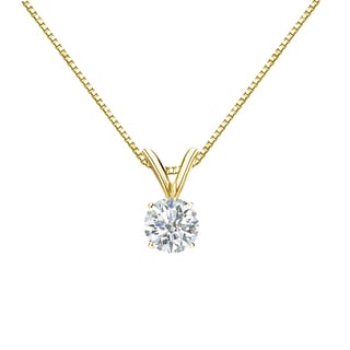 diamond necklace solitaire gold auriya 14k round carat necklaces tw pendant tdw cut 4ct 4ctw i2 i1 overstock 3ct jewelry