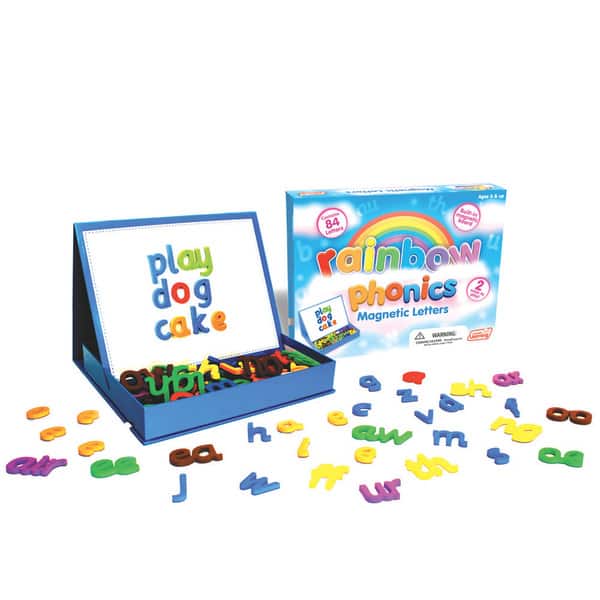 slide 2 of 3, Junior Learning Rainbow Phonics Magnetic Letters & Built-in Magnetic Board