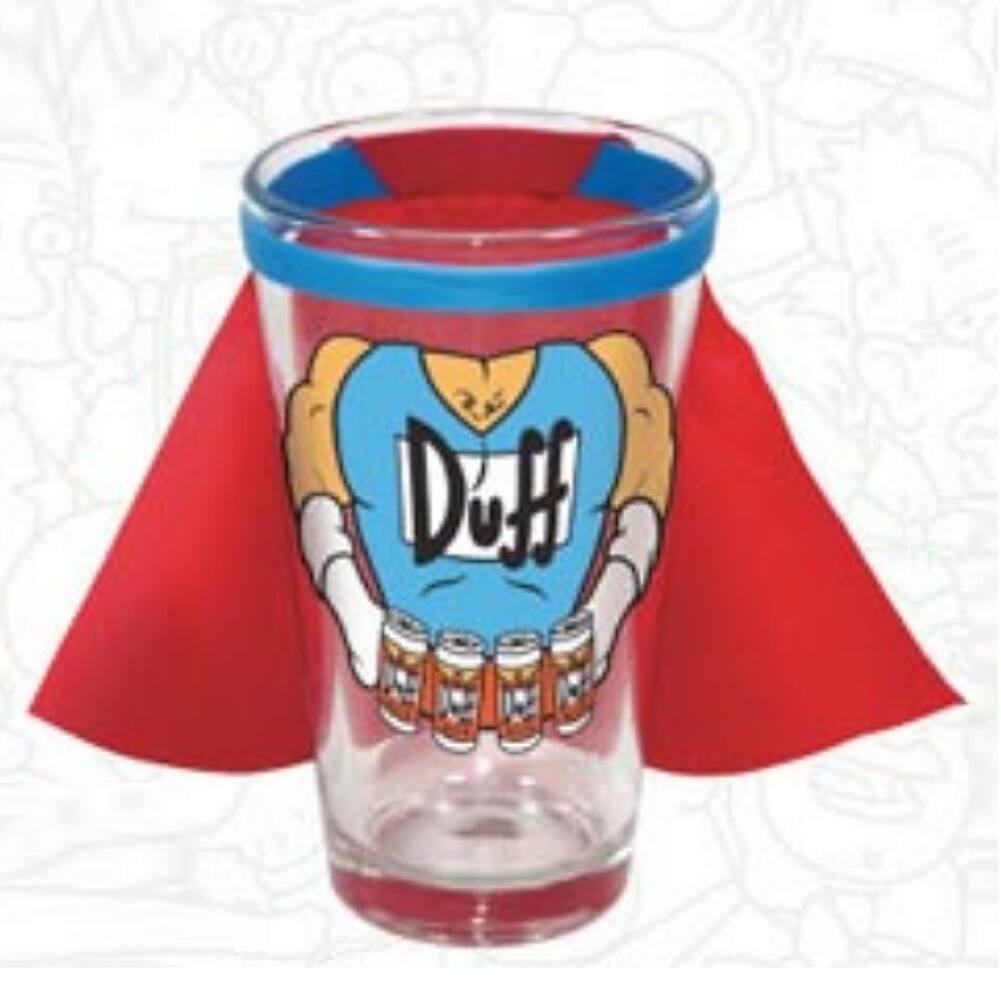 Duffman The Simpsons Pint Glass With Cape