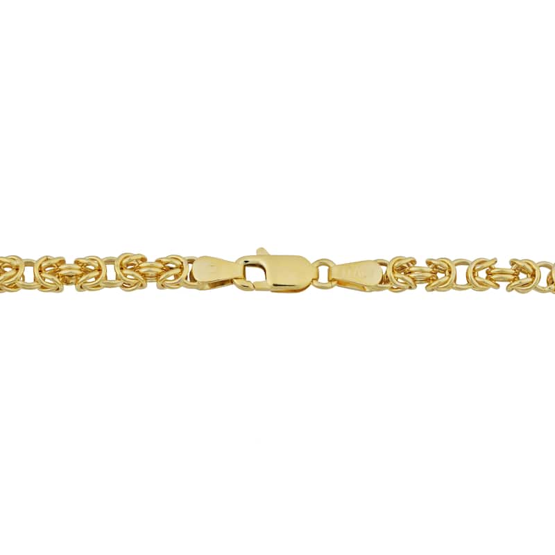 Fremada 10k Yellow Gold 3.6-mm High Polish Square Byzantine Bracelet