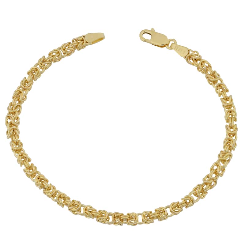 Fremada 10k Yellow Gold 3.6-mm High Polish Square Byzantine Bracelet