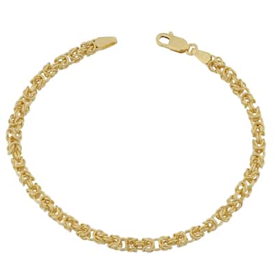 Fremada 10k Yellow Gold 3.6-mm High Polish Square Byzantine Bracelet