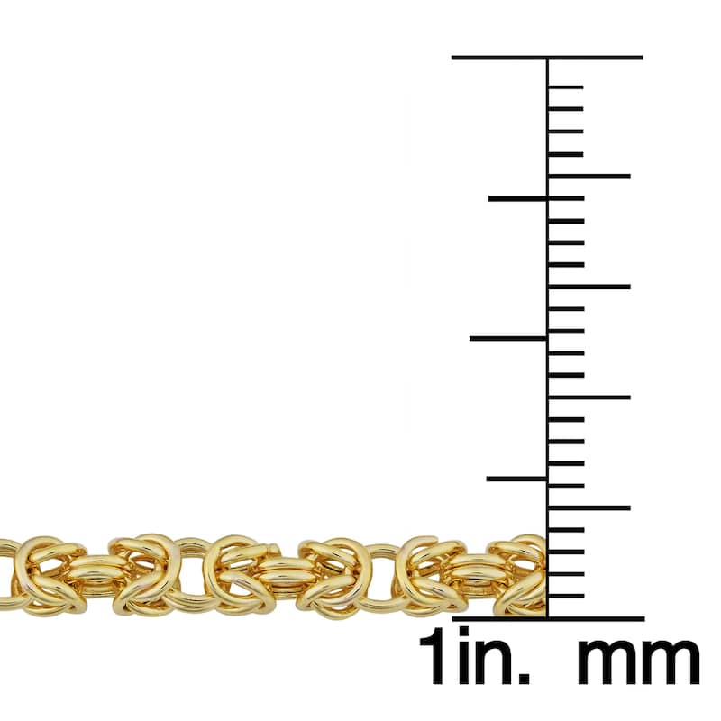 Fremada 10k Yellow Gold 3.6-mm High Polish Square Byzantine Necklace (18 or 20 inches)