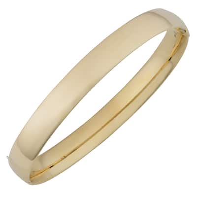 Fremada 14k Yellow Gold 8-mm High Polish Hinged Bangle