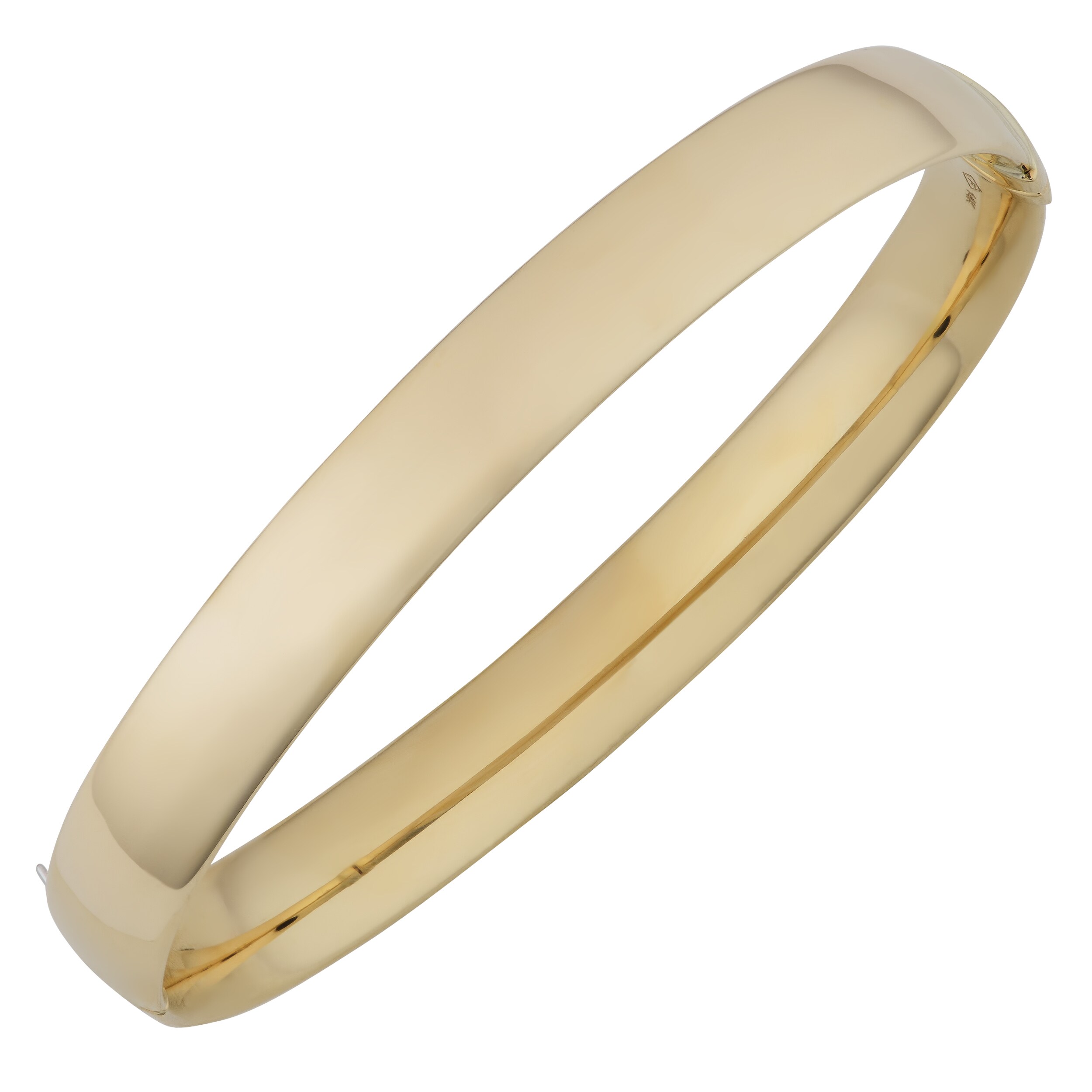 Au Naturale 14k Yellow Gold 8-mm High Polish Hinged Bangle