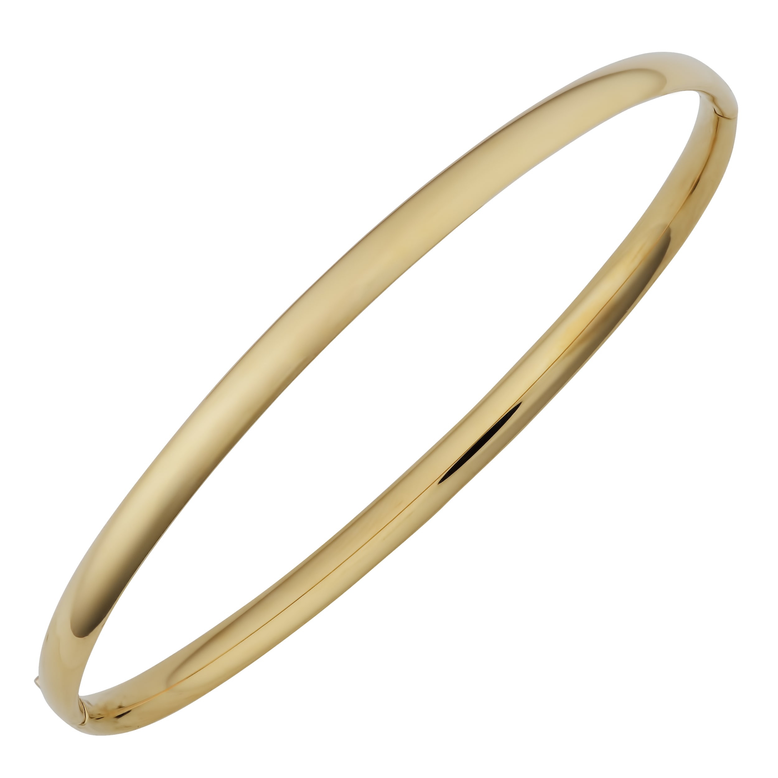 Au Naturale 14k Yellow Gold 4-mm High Polish Hinged Bangle