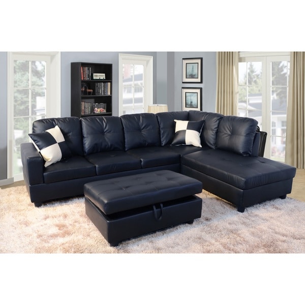 Shop Urbania Black Right Hand Facing Sectional Free Shipping Today