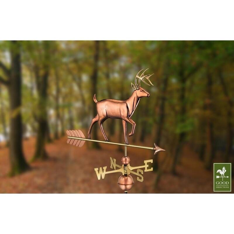 White Tail Buck Weathervane Polished Copper by Good Directions