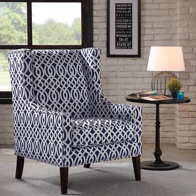 Madison Park Weston Navy Wing Chair