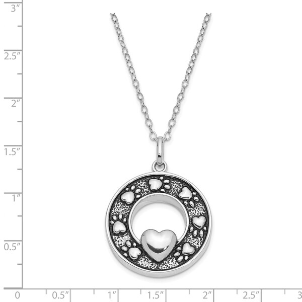 sterling silver paw print necklace