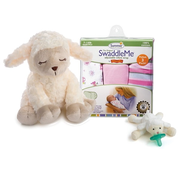 Summer Infant Soothing Sounds and Swaddle 5 Piece Set Little Lamb