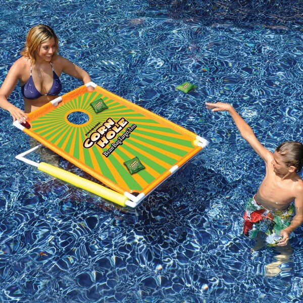 Floating Cornhole Bean Bag Target Toss Pool Toy Complete Set 2-pack